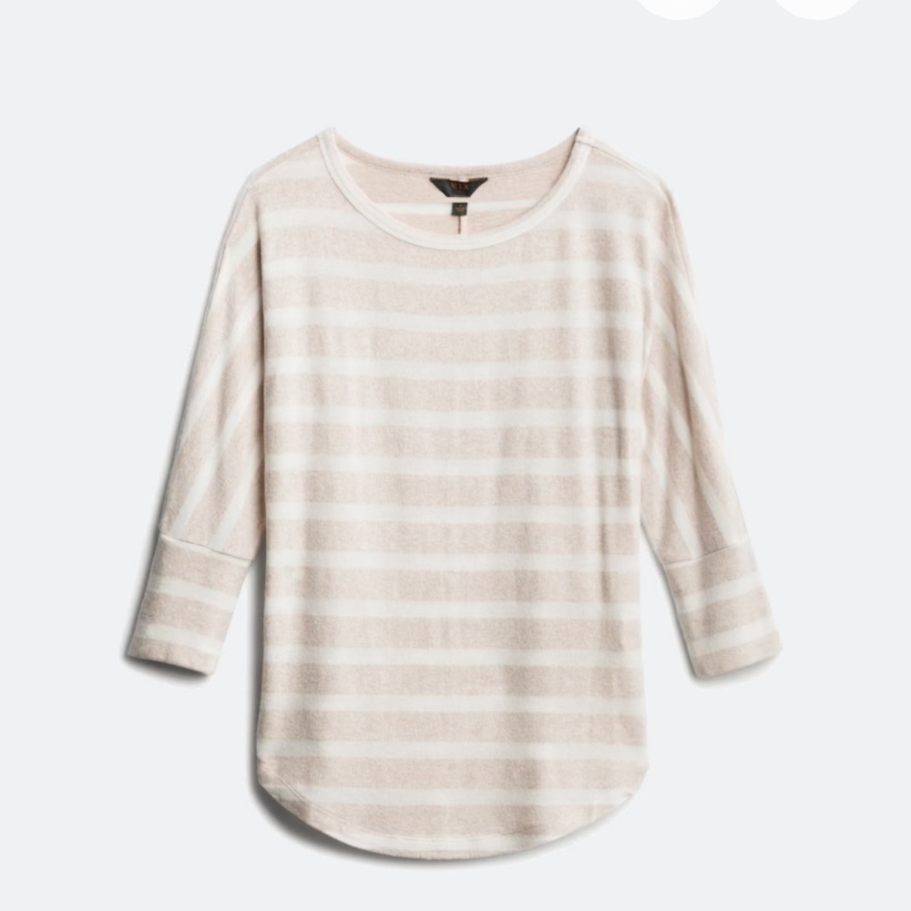 Renee C./Mix Corrine Brushed Dolman Cream Striped Knit Top